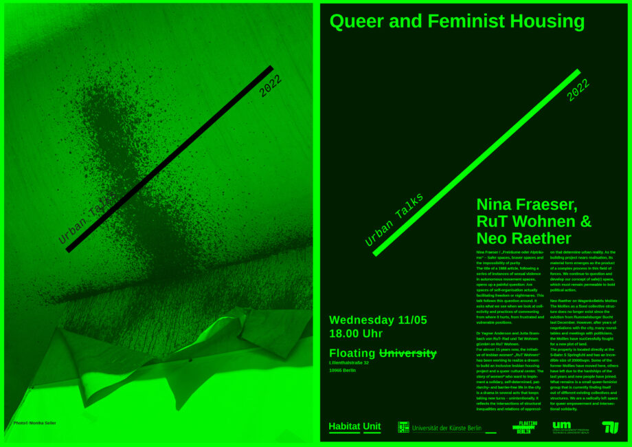 Flyer der Veranstaltung "Queer and Feminist Housing"