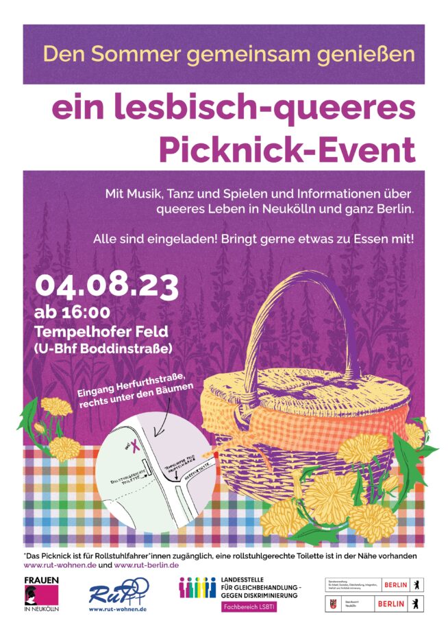Poster für das lesbisch-queere Picknick