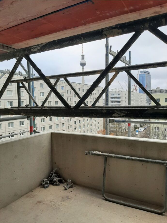 Blick vom zukünftigen Gemeinschaftsraum